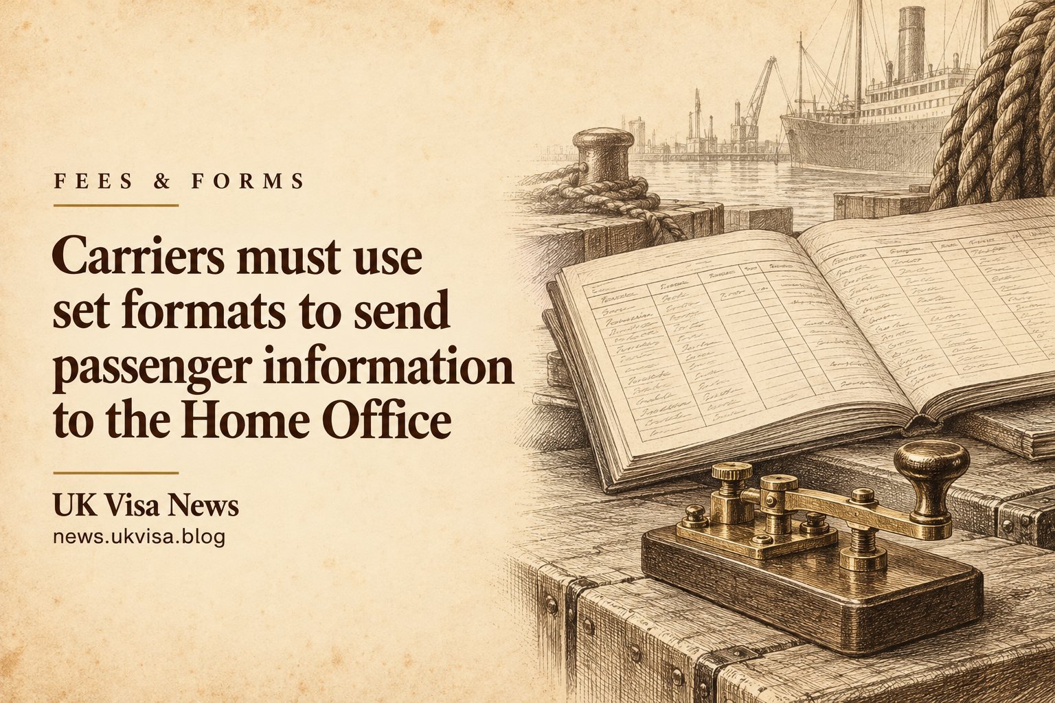 Carriers must use set formats to send passenger information to the Home Office