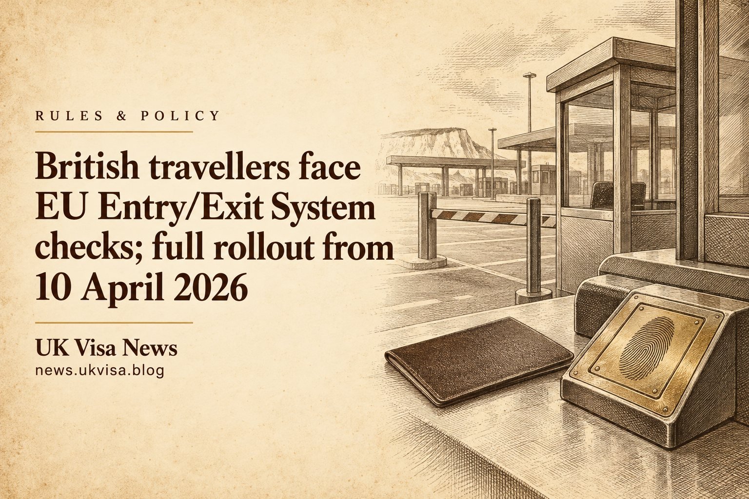 British travellers face EU Entry/Exit System checks; full rollout from 10 April 2026