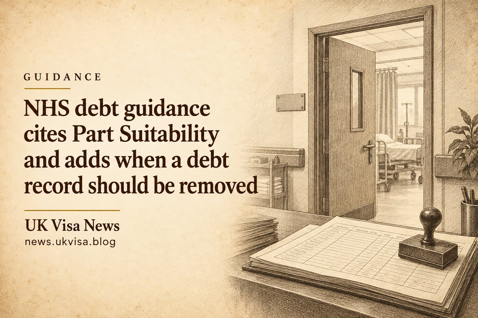 NHS debt guidance cites Part Suitability and adds when a debt record should be removed
