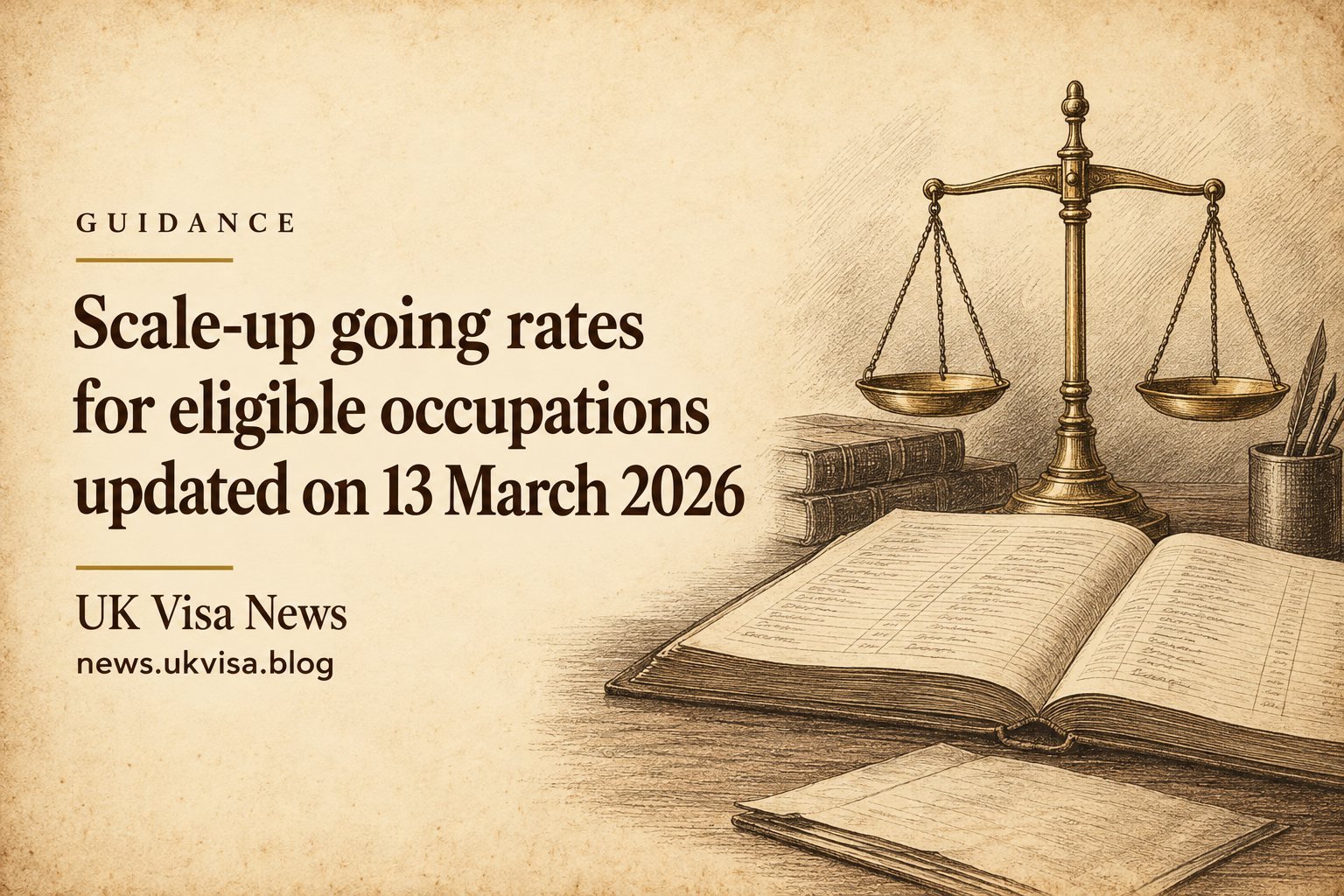 Scale-up going rates for eligible occupations updated on 13 March 2026