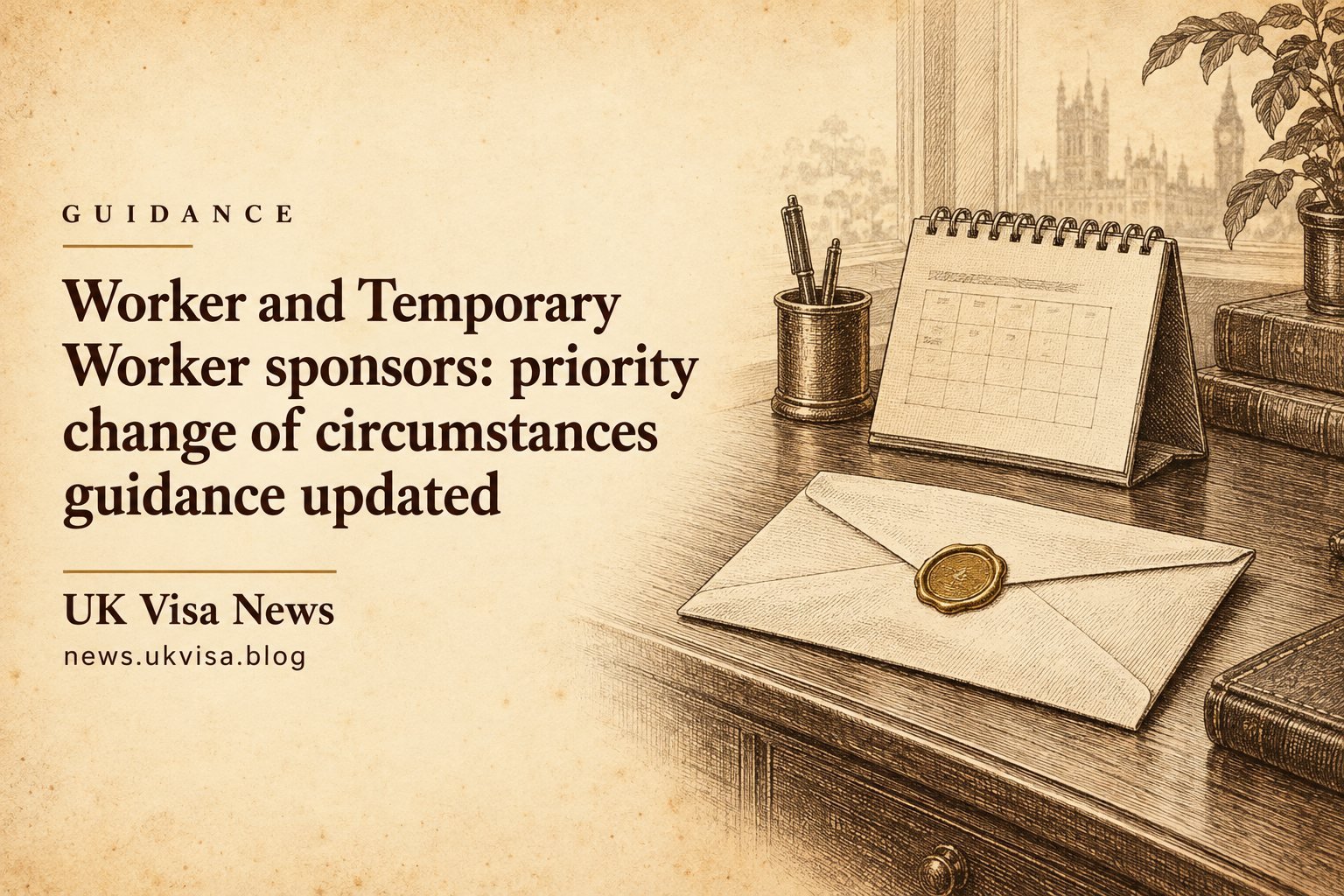 Worker and Temporary Worker sponsors: priority change of circumstances guidance updated
