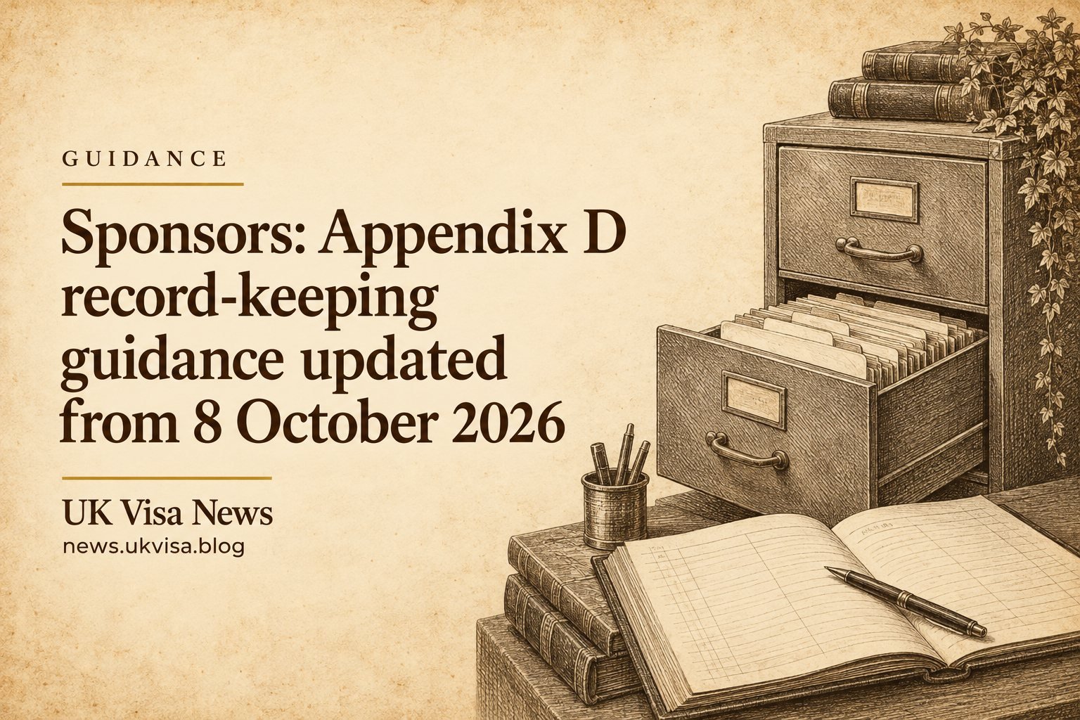 Sponsors: Appendix D record-keeping guidance updated from 8 October 2026