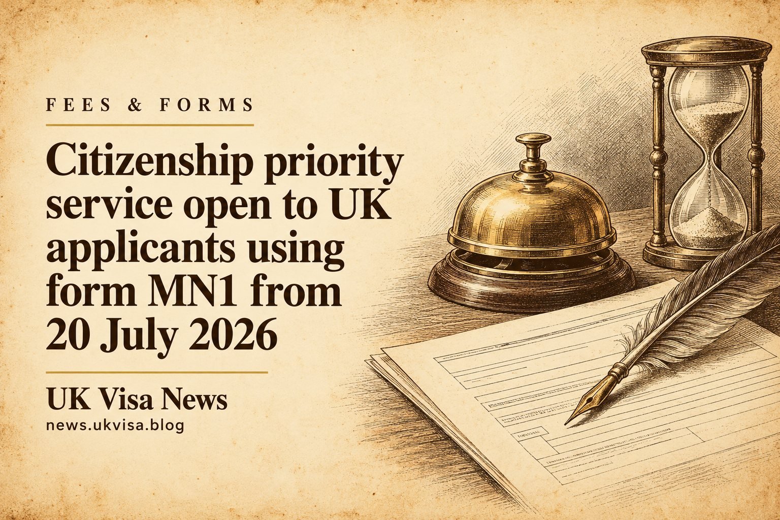 Citizenship priority service open to UK applicants using form MN1 from 20 July 2026