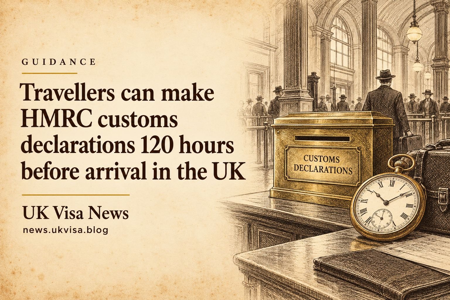 Travellers can make HMRC customs declarations 120 hours before arrival in the UK