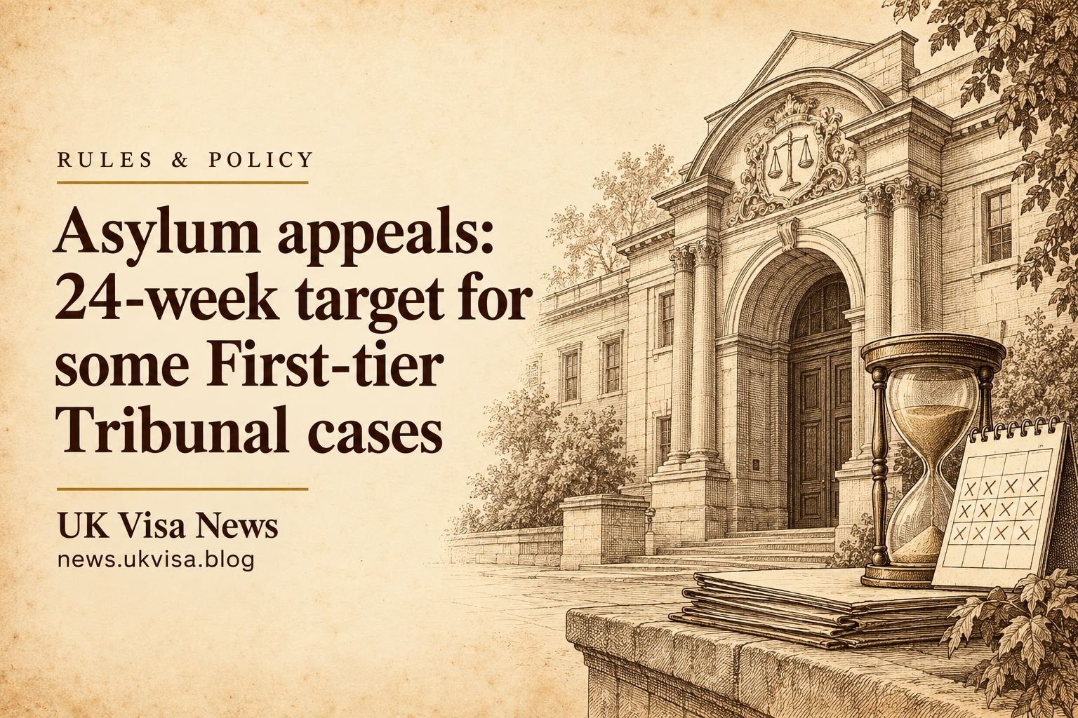 Asylum appeals: 24-week target for some First-tier Tribunal cases
