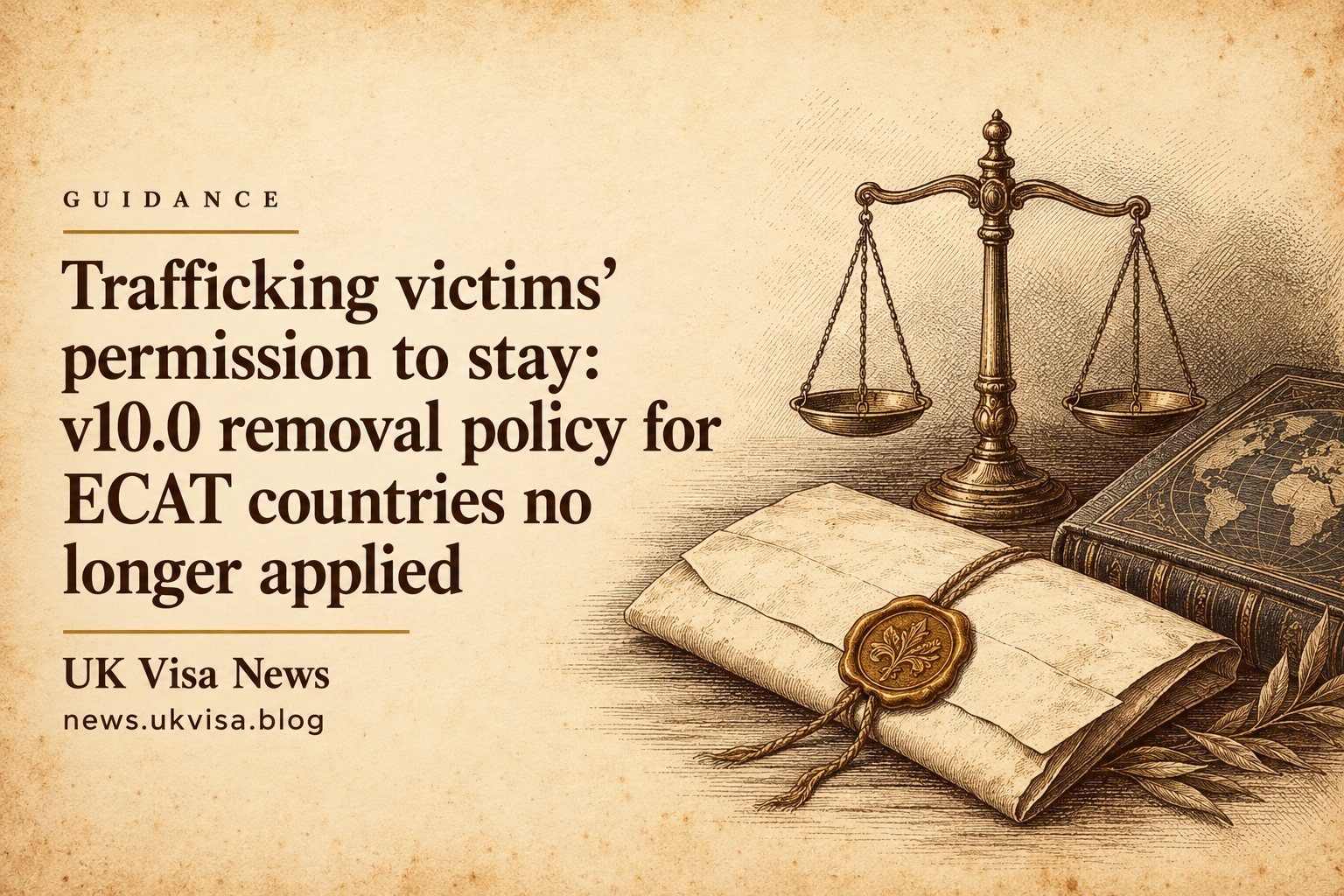 Trafficking victims’ permission to stay: v10.0 removal policy for ECAT countries no longer applied