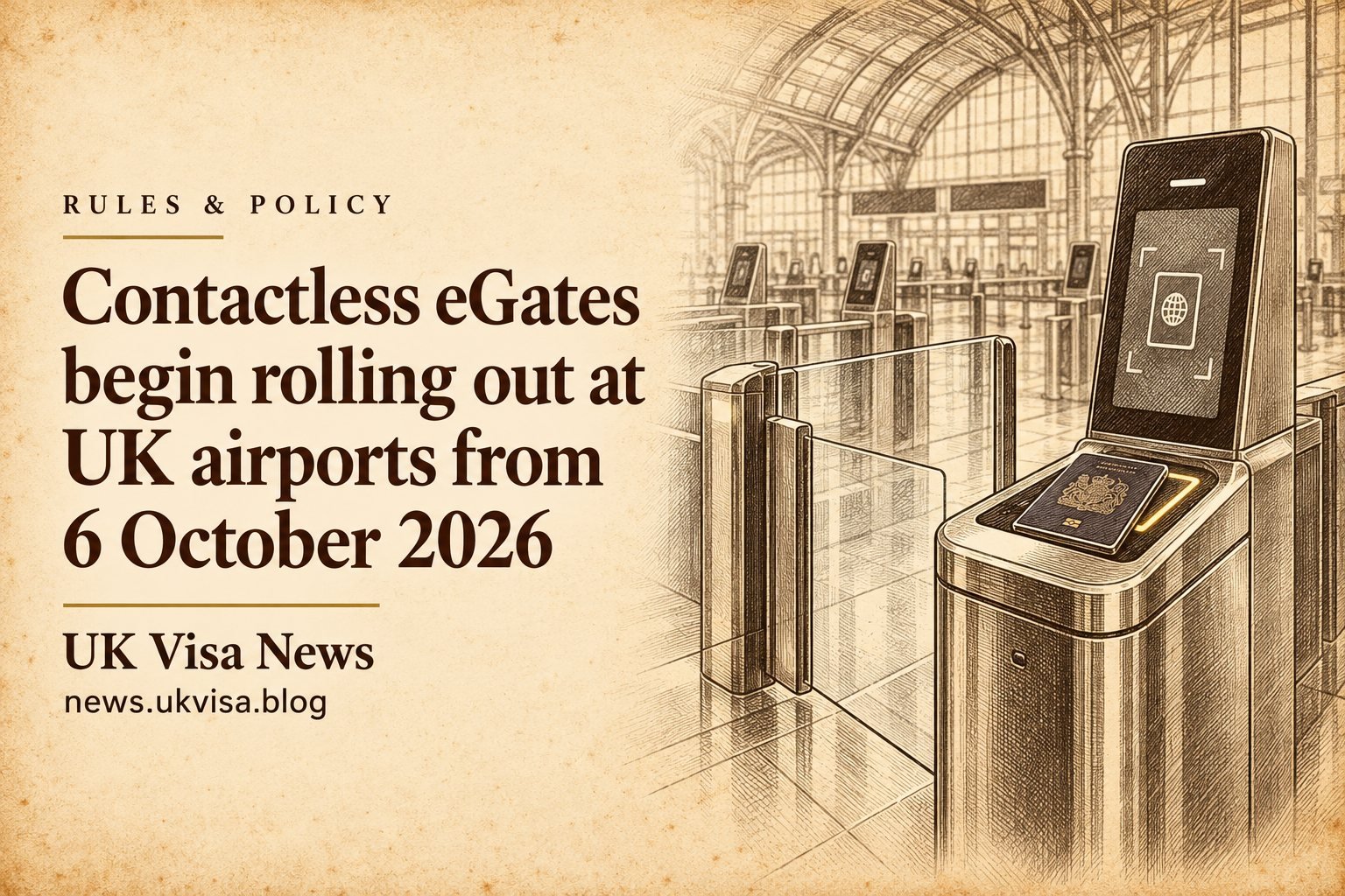Contactless eGates begin rolling out at UK airports from 6 October 2026