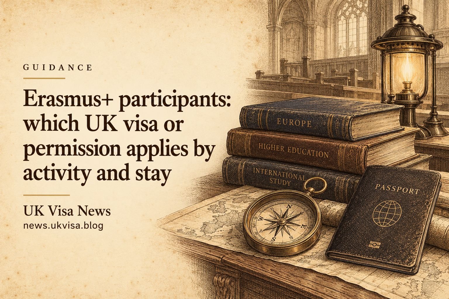 Erasmus+ participants: which UK visa or permission applies by activity and stay