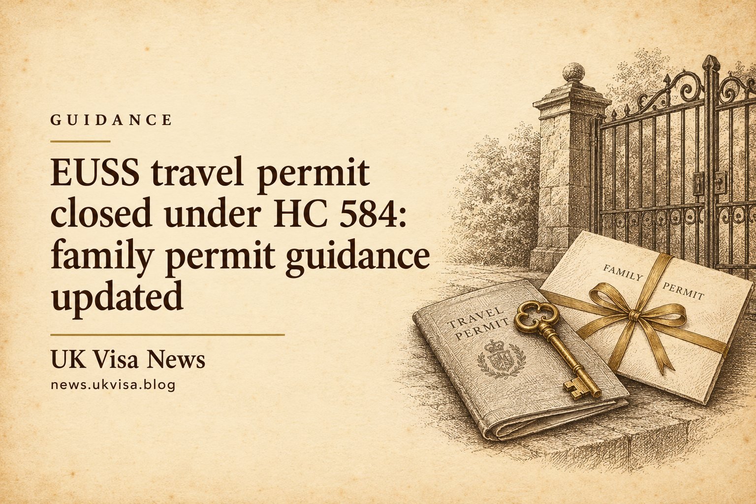 EUSS travel permit closed under HC 584: family permit guidance updated