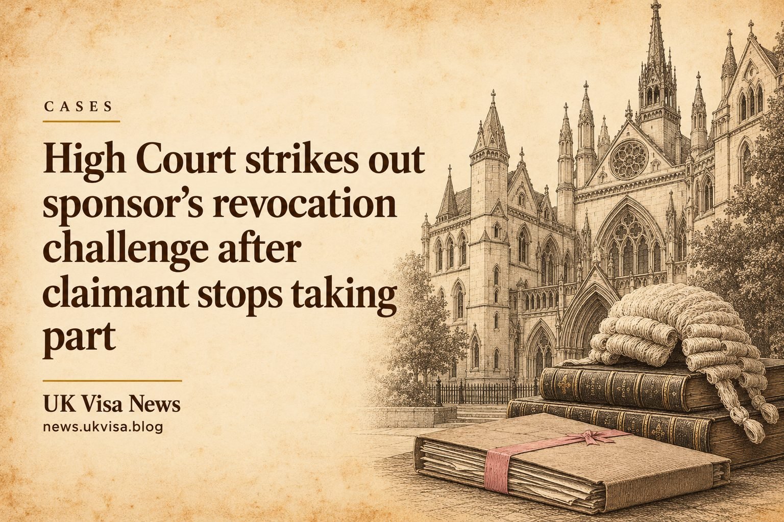 High Court strikes out sponsor’s revocation challenge after claimant stops taking part
