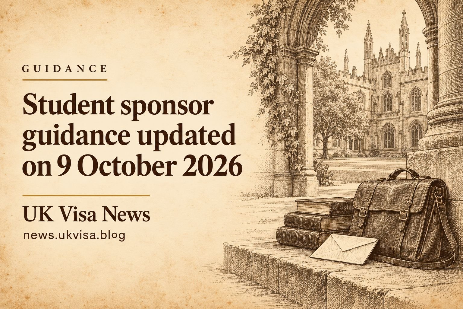 Student sponsor guidance updated on 9 October 2026